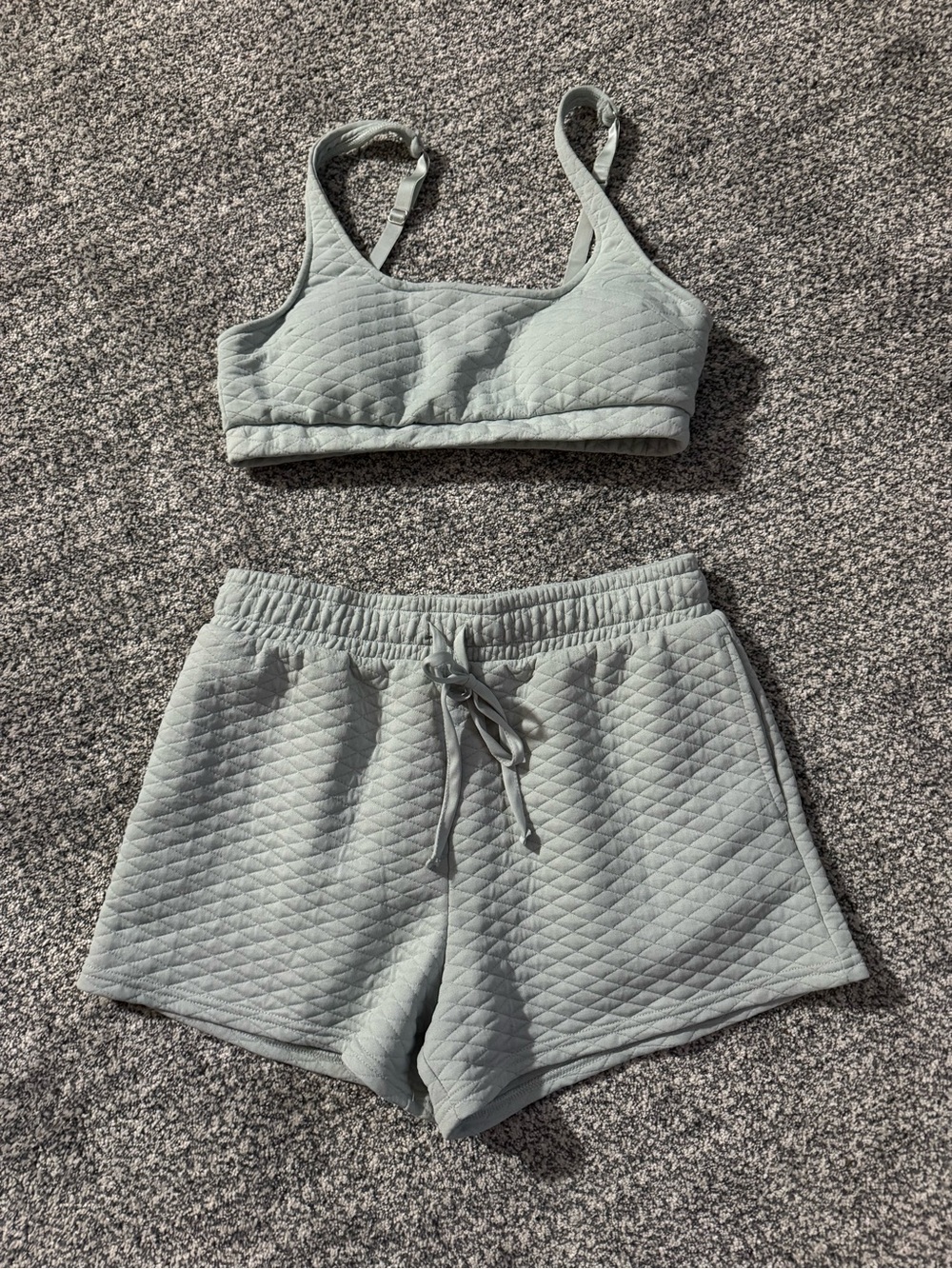 Quilted Bralette & Lounge Shorts Set